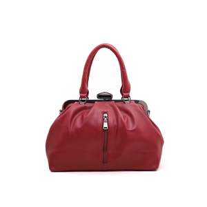 Mini sac formel rouge de luxe P35957 avec deux poignées de fermeture ouvertes cartable carré plumes chaînes pour filles - Product Image 1