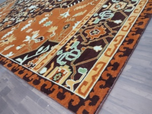 Alfombra Oushak Hecha a Mano, Color Marrón Naranja Quemado, Lana y Algodón, Alfombra de Área de 1 Pieza, Diseño Turco Tradicional de Alta Calidad, 10x12, para Sala de Estar - Product Image 5