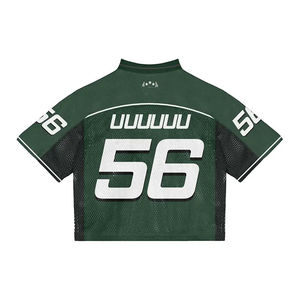 Haute qualité fabricant américain Vintage maillots de football surdimensionné maille tricotée col en v culture Boxy maille Football maillot hommes - Product Image 2