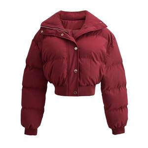 Vestes d'hiver à fermeture éclair courtes prêtes à l'emploi pour femmes Manteaux bouffants matelassés respirants en coton Livraison rapide en gros - Product Image 5