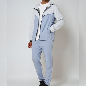 Ensemble de survêtement de sport pour homme, design tendance, 100% coton respirant, fermeture éclair, en vente - Product Image 1