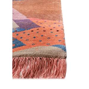 Alfombras Geométricas Grandes de Lana, Bambú y Seda Freedom Manchaha, Anudadas a Mano, Rojo Naranja, para Adolescentes, Diseños Rectangulares para Pasillos y Hogar - Product Image 4