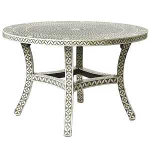 โต๊ะคอนโซลทำจากไม้สลักลายกระดูกสไตล์วินเทจโบราณหรูหรา - Product Image 1