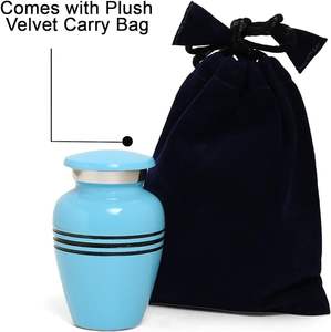 Urnas de cremación de recuerdo de aluminio de artesanía india Venta caliente Mini urnas de cremación para funeral - Product Image 6