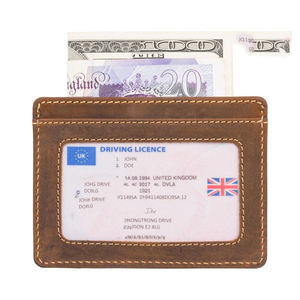 Genuine <b>Leather</b> Men's Vintage Durable Anti-theft <b>Credit</b> <b>Card</b> <b>Holder</b> Pocket Wallet LCH-0148 - Product Image 3