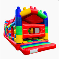 Bloc de construction obstacle gonflable saut videur château commercial méga bloc amusant ville gonflable rebond maison parcours d'obstacles