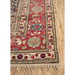 Tapis en laine noué à la main Aalam, motif médaillon rouge-orange, kilim abstrait fait main pour la maison, 9x12 rectangulaire, idéal pour adolescents, entrée et couloir - Product Image 4