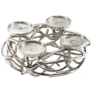 Top Vente Antique Conception En Aluminium Nid forme T Lumière Bougies Titulaire promotionChristmas Décoratif T Lumière Bougeoir Nickel - Product Image 4