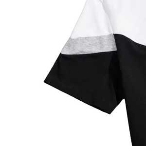 T-shirt pour homme en coton 100% à blocs de couleur, col rond, coupe ample, tissu jersey, manches courtes, vêtement décontracté - Product Image 4