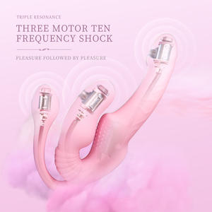 Masturbación lésbica Juguetes sexuales Consolador realista Control remoto <span class=keywords><strong>Triple</strong></span> vibración <span class=keywords><strong>Triple</strong></span> cabezas <span class=keywords><strong>Anal</strong></span> Plug Backdoor Masaje de próstata - Product Image 3