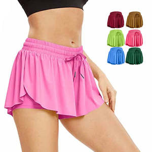 2025 NUEVO Spandex 2 en 1 Gym Yoga Casual Workout Athletic Butterfly Shorts Flowy en venta al por mayor Hecho en alta calidad - Product Image 2