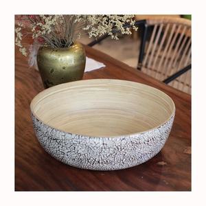Haute qualité bon prix MOP incrusté bol en bambou filé saladier vaisselle en bambou vaisselle en gros du Vietnam - Product Image 5