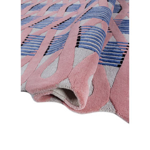Jaipur Wunderkammer Large Area Hand Tufted Wool <b>Viscose</b> Rug Pink Purple Geometric for Home Living Room Decorations-<b>Top</b>-9061 - Product Image 2
