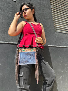 ขอบตะวันตกใสใสกระเป๋าสไตล์มือเครื่องมือแกะสลักกระเป๋าหนังหลายใช้กระเป๋าหนังสําหรับผู้หญิงหลายใช้ - Product Image 3