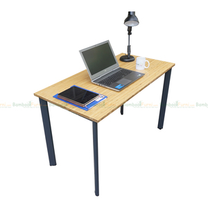 Oval 120x60cm Bamboo Gaming <b>Desk</b> with Assembled Iron Legs Adjustable and Portable Featuring Storage Drawer for Hotels - Product Image 1