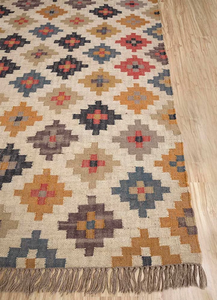 Handmade Luxury Wool Jute <b>Runner</b> Rug Modern Abstract & Geometric Pattern Washable for Home Living Room or Travel Use - Product Image 5