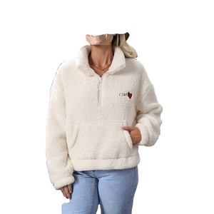 OEM Vente en gros Brodé à la mode Décontracté Polaire à capuche Femmes 100% Polyester Séchage rapide Respirant Imperméable Avant Hiver - Product Image 2