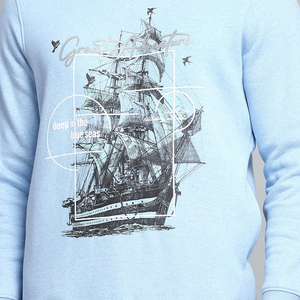 Basics, coton mélangé Logo personnalisé imprimé Sweat-shirt pour hommes de haute qualité en coton doux plaine Sweat-shirt à col rond pour hommes - Product Image 6