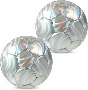 Balón de fútbol de PVC laminado con logotipo personalizado para ejercicio, tamaño 5, color plateado, 2025 - Product Image 1