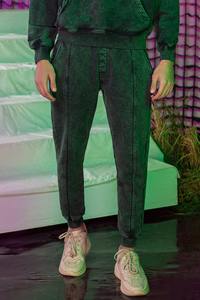 Pantalones deportivos de ácido de peso pesado para hombre, ropa de calle desteñida, pantalones de chándal Vintage para gimnasio, cierre de cordón, informal, desgastado - Product Image 5