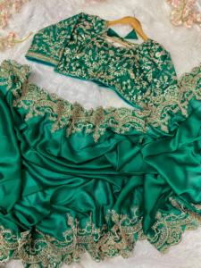 ผ้าไหม rangoli หรูหราด้วยการเขียนโค้ดและเลื่อมเย็บปักถักร้อย Saree ผู้ผลิตและผู้จัดจำหน่ายจาก surat ทั้งอัตราจาก surat - Product Image 5