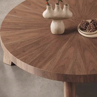 Nouvelle table basse en pierre de grotte, style moderne, meubles de salon, placage en noyer, bois massif, ronde, rotative, extensible