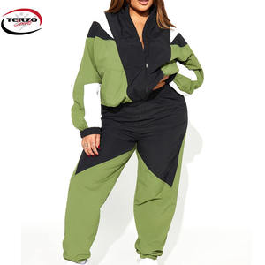 Chándal de talla grande transpirable de alta calidad para mujer, conjuntos cortavientos de diseño personalizado multicolor, ¡Gran oferta! - Product Image 4