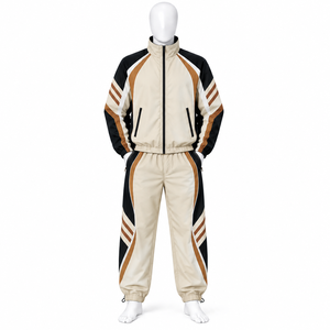 Nuevo conjunto deportivo de dos piezas con chaqueta cortavientos con cremallera y pantalones de nailon, 100% poliéster, para hombre. - Product Image 2