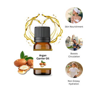 Argan ขวดแก้วสีอำพันแบบมีหลอดหยดได้รับการรับรองจากผู้ผลิตน้ำมันสกัดเย็นสำหรับผิวกายและผลิตภัณฑ์ดูแลผิว - Product Image 3