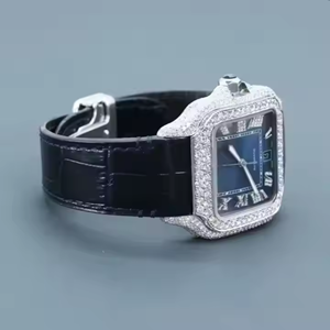 Montres en diamant moissanite personnalisées faites à la main de haute qualité Montre mécanique automatique de conception hip hop entièrement glacée pour femmes - Product Image 4