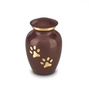 โกศเผาสัตว์เลี้ยงอลูมิเนียมฝังศพ Urns Cat Paw สลักการออกแบบที่ไม่ซ้ำกันล่าสุดขี้เถ้าโกศในโกศตกแต่งเงิน - Product Image 1