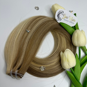 Sun Hair Company 822 Sutle Highlight Straight Double Drawn Virgin Paquetes de trama de cabello humano vietnamita Extensiones de cabello humano - Product Image 5