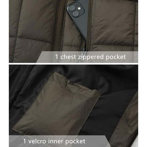 Blouson d'hiver décontracté et confortable en toile pour homme, imperméable, respirant, chauffant, anti-UV, à col montant, à capuche, éco-responsable - Product Image 4