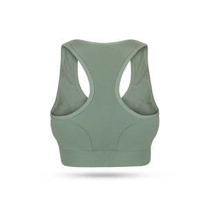 M Fitness Everyday Ribbed High Support Breathable Eco-Friendly Yoga Sports Bra-Lightweight Mesh Gym <b>Top</b> for Women <b>Green</b> XS - Product Image 2