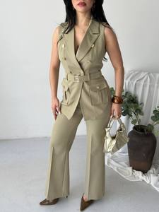 Boutique Style Women's Eco-Friendly Vintage Floral Full-Length Short Sleeve Canvas <b>Wool</b>/Nylon Summer Dress Embroidery Applique - Product Image 6