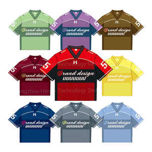 Camiseta cuadrada de gran tamaño Retro con estampado de sublimación personalizado de estilo callejero, camiseta de fútbol de malla recortada de secado rápido transpirable para hombre - Product Image 5