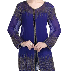 Veste à paillettes perlée à la main ouverte sur le devant Look sophistiqué de fête et de vacances Soirée Femme Vêtements Robe Style Resort Cocktail - Product Image 1