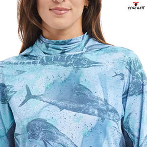 Nouveau design de vêtements à sublimation sweats à capuche en jersey à manches longues vêtements élégants sweats à capuche de pêche à manches longues à séchage rapide pour femmes - Product Image 6