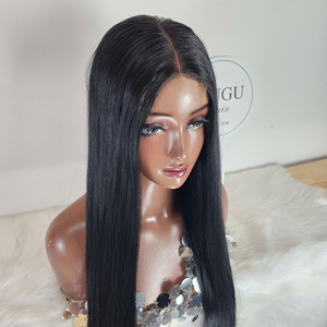32 pouces 100% brut vietnamien Jet Black couleur os droite perruques de cheveux humains Double dessiné longue longueur Vietnam vendeur - Product Image 4