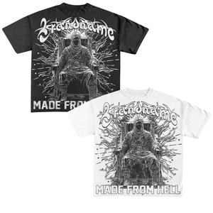 เสื้อยืด300gsm คอตตอนพิมพ์ลายสำหรับผู้ชายเสื้อแนวสตรีทผ้าคอตตอน100% พิมพ์ลายสกรีนป้องกันรังสียูวี - Product Image 3