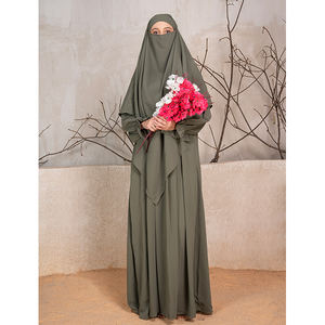 2025ใหม่ Abaya musulmene ผ้าโพลีเอสเตอร์ CYK crickle khimar ของผู้หญิงเสื้อผ้าอิสลามขายส่ง - Product Image 1