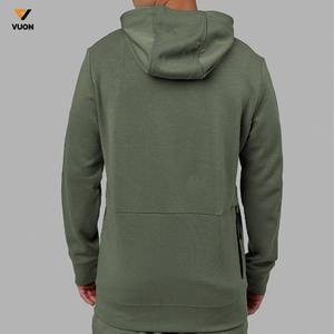 100% coton sweat à capuche zippé personnalisé couture inversée conception impression numérique complète sweat à capuche court zippé pour hommes - Product Image 6