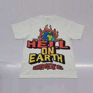 Camiseta de Manga Corta Casual y Moderna para Hombre, con Estampado Vintage, Holgada, de Algodón de 260 Gramos - Product Image 1