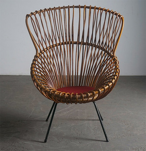 Rustiquweave Lounge Chair Rattan natural Single Link hecho a mano lana rectangular texturizado comedor forma SPEC caoba delicada - Product Image 4