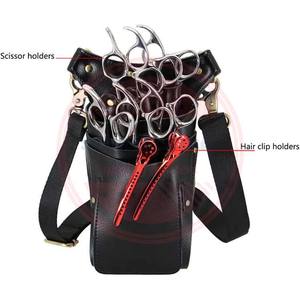 Haute qualité en cuir PU cheveux styliste outil ceinture coiffure ciseaux pochette en cuir barbier outils ceinture - Product Image 3