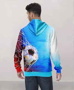 Sweat à capuche pour homme de qualité supérieure, ultra confortable et douillet, 100% coton, brodé, uni, teinture unie avec impression numérique pour l'hiver - Product Image 4