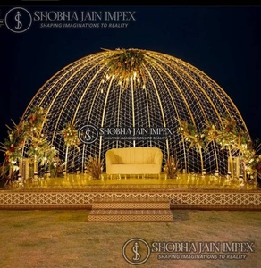 Marco dorado cortado con láser para bodas, fiestas, accesorios de arco de boda de Metal de fibra de hierro moderno, Rectangular en forma de corazón embalado en caja - Product Image 5