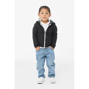 Bella+Canvas 3739T - Toddler Sponge Fleece Full-Zip Hoodie super soft blend of Airlume combed ring-spun cotton Hoodie for kids