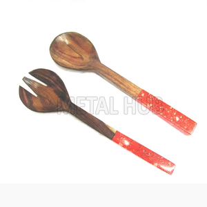 Ensemble de service à salade en bois durable et écologique Couverts faits à la main Idéal pour les destinataires soucieux de l'environnement Cadeaux d'affaires et cadeaux - Product Image 3