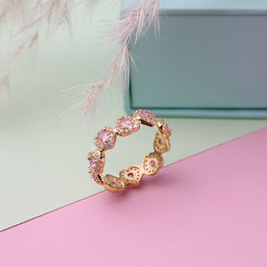 Rose CZ Pierre Coeur Forme En Argent Sterling Cluster Anneau Turc À La Main En Gros 925 Bijoux En Argent Sterling - Product Image 3